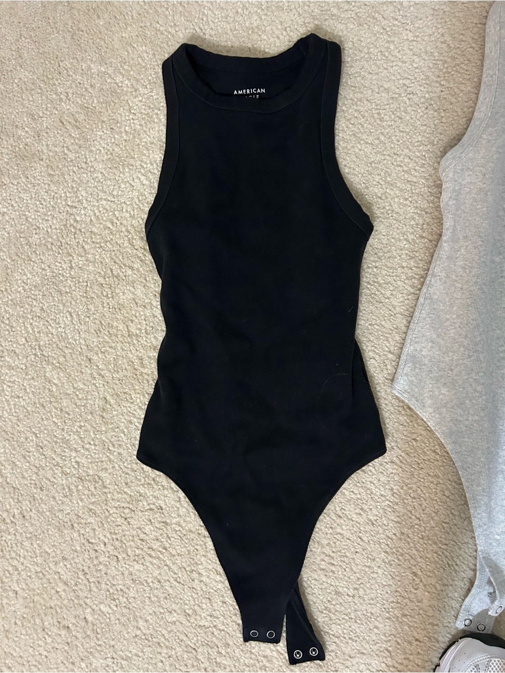 American Eagle Black Ribbed Bodysuit